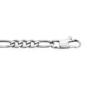 Bracelet en acier cha&icirc;ne maille altern&eacute;e 1+3 largeur 5mm et longueur 21cm