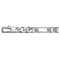 Cha&icirc;ne en acier maille altern&eacute;e 1+3 largeur 7mm et longueur 55cm