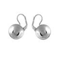 Boucles d'oreilles en argent rhodi&eacute; boule de 14mm et fermoir dormeuse