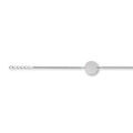 Bracelets sur Artemare : Bracelet en argent rhodi&eacute; cha&icirc;ne maille serr&eacute;e avec plaque ronde &agrave; graver au milieu - longueur 17cm + 3 cm de rallonge