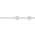 Bracelet en argent rhodi&eacute; cha&icirc;ne maille serr&eacute;e avec 2 plaques rondes &agrave; graver - longueur 17,5cm + 2,5cm