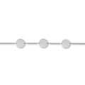Bracelet en argent rhodi&eacute; cha&icirc;ne maille serr&eacute;e avec 3 plaques rondes &agrave; graver - longueur 17,5cm + 2,5cm