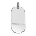 Pendentifs sur Artemare : Pendentif en argent plaque G.I. arrondie trou&eacute;e avec encoche moyen mod&egrave;le 31mm X 16mm - plaque fine