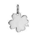 Pendentifs sur Artemare : Pendentif en argent rhodi&eacute; tr&egrave;fle &agrave; 4 feuilles &agrave; graver petit mod&egrave;le 15mm X 17mm - plaque fine