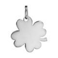 Pendentif en argent rhodi&eacute; tr&egrave;fle &agrave; 4 feuilles &agrave; graver moyen mod&egrave;le 23mm X 25mm - plaque fine Artemare