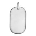 Pendentif en argent rhodi&eacute; plaque G.I. arrondie &agrave; graver - dimensions 33mm X 21mm - plaque fine Artemare