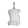 Pendentif en argent rhodi&eacute; parchemin &agrave; graver petit mod&egrave;le 15mm X 18mm - plaque fine
