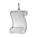 Pendentif en argent rhodi&eacute; parchemin &agrave; graver grand mod&egrave;le 25mm X 35mm - plaque fine Artemare