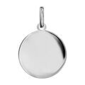 Pendentif en argent rhodi&eacute; m&eacute;daille &agrave; graver moyen mod&egrave;le diam&egrave;tre 20mm - plaque fine
