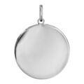 Pendentif en argent rhodi&eacute; m&eacute;daille &agrave; graver tr&egrave;s grand mod&egrave;le diam&egrave;tre 30mm - plaque fine Artemare