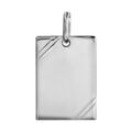 Pendentifs sur Artemare : Pendentif en argent rhodi&eacute; plaque G.I. rectangulaire &agrave; graver avec striures dans 2 angles - dimensions 20m X 15mm - plaque fine