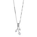 Colliers sur Artemare : Collier en argent rhodi&eacute; cha&icirc;ne avec pendentif 3 tiges avec 1 oxyde blancs serti &agrave; chaque extr&eacute;mit&eacute; - longueur 41,5cm