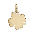 Pendentif en plaqu&eacute; or tr&egrave;fle &agrave; 4 feuilles &agrave; graver petit mod&egrave;le 15mm X 17mm - plaque fine