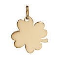 Pendentif en plaqu&eacute; or tr&egrave;fle &agrave; 4 feuilles &agrave; graver moyen mod&egrave;le 23mm X 25mm - plaque fine
