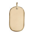 Pendentif en plaqu&eacute; or plaque G.I. arrondie &agrave; graver - dimensions 33mm X 21mm - plaque fine Artemare