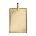Pendentif en plaqu&eacute; or plaque G.I. rectangulaire avec diamantage &eacute;toil&eacute; dans 2 angles - petit mod&egrave;le 16mm X 21mm - plaque fine Artemare