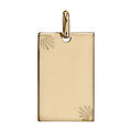 Pendentifs sur Artemare : Pendentif en plaqu&eacute; or plaque G.I. rectangulaire avec diamantage &eacute;toil&eacute; dans 2 angles - moyen mod&egrave;le 20mm X 30mm - plaque fine