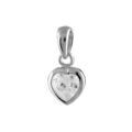 Pendentifs sur Artemare : Pendentif en argent rhodi&eacute; coeur en oxyde blanc serti clos