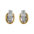 Boucles d'oreille sur Artemare : Boucles d'oreilles en plaqu&eacute; or et palladium clip bicolore ovale et 3 brins fermoir clip pour oreilles non perc&eacute;es - petit mod&egrave;le