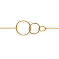 Bracelets sur Artemare : Bracelet en plaqu&eacute; or cha&icirc;ne avec 3 cercles de taille d&eacute;grad&eacute;e - longueur 17cm + 2cm de rallonge