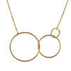 Collier en plaqu&eacute; or cha&icirc;ne avec pendentif 3 cercles de taille d&eacute;grad&eacute;e - longueur 40cm + 5cm de rallonge