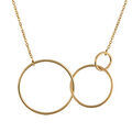 Colliers sur Artemare : Collier en plaqu&eacute; or cha&icirc;ne avec pendentif 3 cercles de taille d&eacute;grad&eacute;e - longueur 40cm + 5cm de rallonge