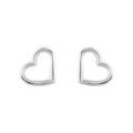 Boucles d'oreilles en argent coeur d&eacute;coup&eacute; et fermoir poussette