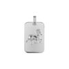 Pendentif en argent rhodi&eacute; plaque G.I. rectangulaire arrondie zodiaque B&eacute;lier