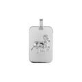 Pendentifs sur Artemare : Pendentif en argent rhodi&eacute; plaque G.I. rectangulaire arrondie zodiaque B&eacute;lier