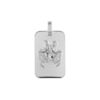 Pendentif en argent rhodi&eacute; plaque G.I. rectangulaire arrondie zodiaque G&eacute;meaux