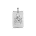 Pendentifs sur Artemare : Pendentif en argent rhodi&eacute; plaque G.I. rectangulaire arrondie zodiaque G&eacute;meaux