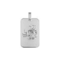 Pendentifs sur Artemare : Pendentif en argent rhodi&eacute; plaque G.I. rectangulaire arrondie zodiaque Cancer