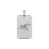Pendentif en argent rhodi&eacute; plaque G.I. rectangulaire arrondie zodiaque Sagittaire