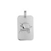Pendentif en argent rhodi&eacute; plaque G.I. rectangulaire arrondie zodiaque Capricorne