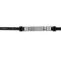 Bracelets sur Artemare : Bracelet en acier cordon doubl&eacute; noir avec plaque identit&eacute; au milieu - longueur 18 + 2cm rallonge
