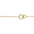 Bracelets sur Artemare : Bracelet en plaqu&eacute; or cha&icirc;ne avec 2 petits anneaux de taille diff&eacute;rente entrelac&eacute;s - longueur 16cm + 2cm de rallonge