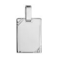 Pendentifs sur Artemare : Pendentif en argent plaque G.I. rectangulaire &agrave; graver avec striures dans 2 angles - dimensions 15mm X 20mm - plaque prestige
