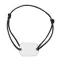 Bracelets sur Artemare : Bracelet en argent cordon noir coulissant avec plaque G.I. grand mod&egrave;le 18mm X 25,70mm et pans arrondis au milieu