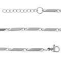 Bracelets sur Artemare : Bracelet en acier longues mailles rectangulaires - longueur 20cm r&eacute;glable