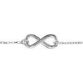 Bracelets sur Artemare : Bracelet en argent rhodi&eacute; cha&icirc;ne avec au milieu symbole infini - longueur 16,5cm + 2cm de rallonge