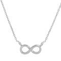 Colliers sur Artemare : Collier en argent rhodi&eacute; cha&icirc;ne avec pendentif symbole infini - longueur 40cm + 3cm de rallonge