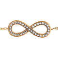 Bracelets sur Artemare : Bracelet en plaqu&eacute; or cha&icirc;ne avec symbole infini orn&eacute; d'oxydes blancs au milieu - longueur 16,5cm + 2cm de rallonge