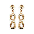 Boucles d'oreille sur Artemare : Boucles d'oreilles pendantes en plaqu&eacute; or infini lisse et fermoir poussette