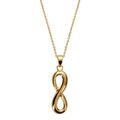 Colliers sur Artemare : Collier en plaqu&eacute; or cha&icirc;ne avec pendentif infini lisse - longuuer 40cm + 4cm de rallonge