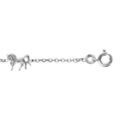 Bracelet en argent rhodi&eacute; cha&icirc;ne avec 3 chevaux - longueur 15cm + 3cm de rallonge