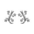 Boucles d'oreilles en argent salamandre lisse et fermoir poussette