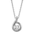 Colliers sur Artemare : Collier en argent rhodi&eacute; cha&icirc;ne avec pendentif forme escargot avec oxyde blanc serti au centre - longueur 38cm