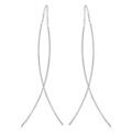 Boucles d'oreille sur Artemare : Boucles d'oreilles passantes en argent 2 baguettes reli&eacute;es par une petite cha&icirc;nette