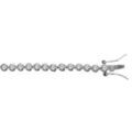 Bracelet en argent rhodi&eacute; pierres rondes ronds serties clos blanches 3.5mm,- longueur 18cm Artemare