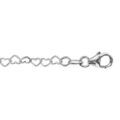 Bracelet en argent cha&icirc;ne petite maille coeurs - longueur 18cm